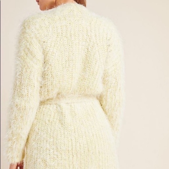 ANTHROPOLOGIE Larkin Shimmer Cardigan Yellow - Picture 5 of 14